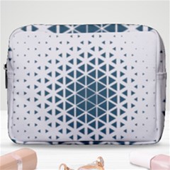 Business Blue Triangular Pattern Make Up Pouch (large) by Mariart