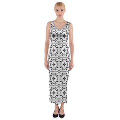 Decorative Ornamental Fitted Maxi Dress by Mariart