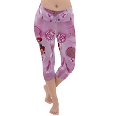 Cute Little Girl With Heart Lightweight Velour Capri Yoga Leggings by FantasyWorld7