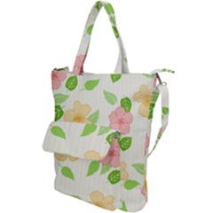 Flowers Leaf Stripe Pattern Shoulder Tote Bag by Mariart