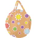 Floral Flowers Retro Giant Round Zipper Tote View1