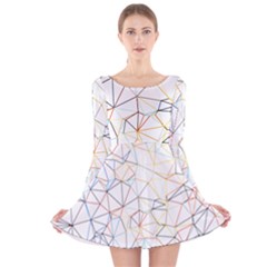 Geometric Pattern Abstract Shape Long Sleeve Velvet Skater Dress by Mariart