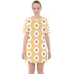 Hexagon Honeycomb Sixties Short Sleeve Mini Dress by Mariart