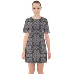 Line Geometry Sixties Short Sleeve Mini Dress by Mariart