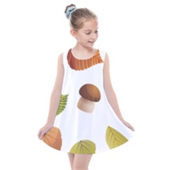 Leaves Mushrooms Kids  Summer Dress by Mariart