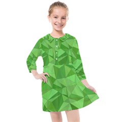 Mosaic Tile Geometrical Abstract Kids  Quarter Sleeve Shirt Dress by Mariart