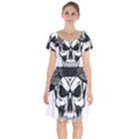 Kerchief Human Skull Short Sleeve Bardot Dress View1