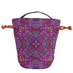 Kaleidoscope Triangle Pattern Drawstring Bucket Bag by Mariart