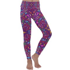 Kaleidoscope Triangle Pattern Kids  Lightweight Velour Classic Yoga Leggings by Mariart