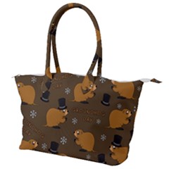 Groundhog Day Pattern Canvas Shoulder Bag by Valentinaart