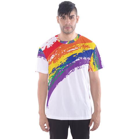 Watercolor Painting Rainbow Men s Sports Mesh Tee by Mariart