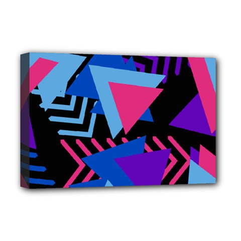 Memphis Pattern Geometric Abstract Deluxe Canvas 18  X 12  (stretched) by Pakrebo