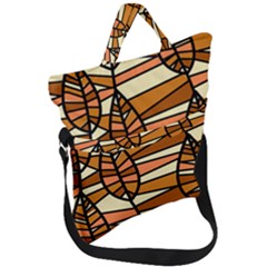 Autumn Leaf Mosaic Seamless Fold Over Handle Tote Bag by Pakrebo