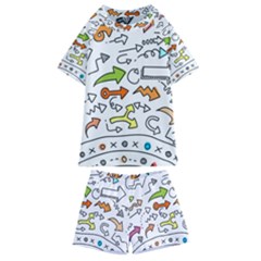 Desktop Pattern Art Graphic Design Kids  Swim Tee And Shorts Set by Pakrebo