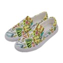 Doodle New Year Party Celebration Women s Canvas Slip Ons View2