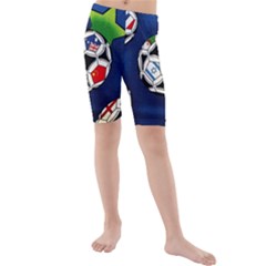 Textile Football Soccer Fabric Kids  Mid Length Swim Shorts by Pakrebo