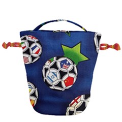 Textile Football Soccer Fabric Drawstring Bucket Bag by Pakrebo