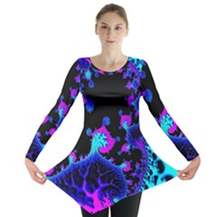 Fractal Pattern Spiral Abstract Long Sleeve Tunic  by Pakrebo