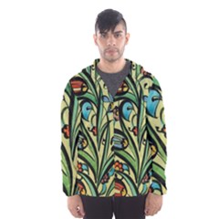 Mosaic Tile Art Ceramic Colorful Hooded Windbreaker (men) by Pakrebo