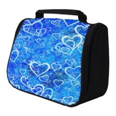 Valentine Heart Love Blue Full Print Travel Pouch (small) by Mariart