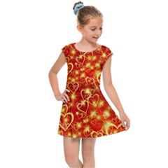 Pattern Valentine Heart Love Kids  Cap Sleeve Dress by Mariart