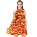 Pattern Valentine Heart Love Halter Neckline Chiffon Dress  View1