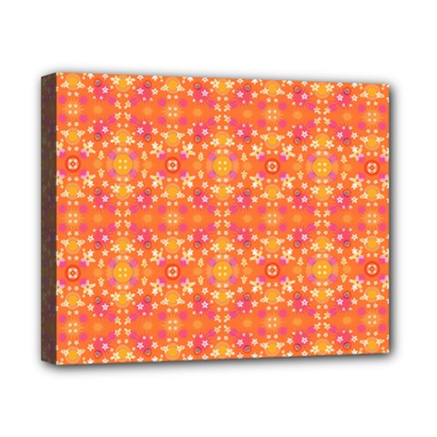 Desktop Pattern Abstract Orange Canvas 10  X 8  (stretched) by Pakrebo