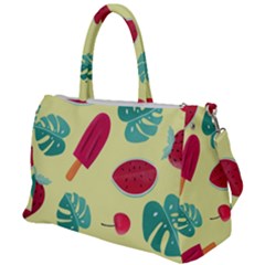 Watermelon Leaves Strawberry Duffel Travel Bag by Pakrebo