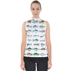 Ml 6-6 Fish Mock Neck Shell Top by ArtworkByPatrick