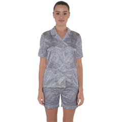 Lace Flower Planet And Decorative Star Satin Short Sleeve Pyjamas Set by pepitasart