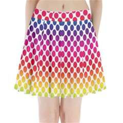 Rainbow Polka Dots Pleated Mini Skirt by retrotoomoderndesigns