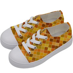 Square Pattern Diagonal Kids  Low Top Canvas Sneakers by Mariart