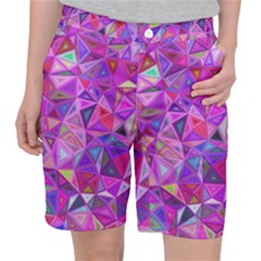 Pink Triangle Background Abstract Pocket Shorts by Mariart