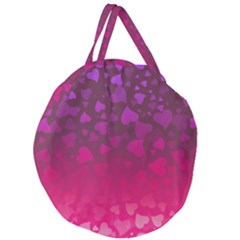 Purple Pink Hearts  Giant Round Zipper Tote by LoolyElzayat