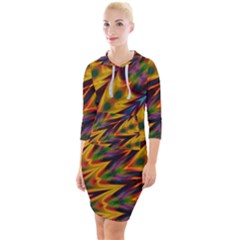 Background Abstract Texture Chevron Quarter Sleeve Hood Bodycon Dress by Mariart