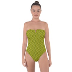 Autumn Leaves Pattern Tie Back One Piece Swimsuit by LoolyElzayat