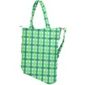 Sweet Pea Green Gingham Shoulder Tote Bag View2