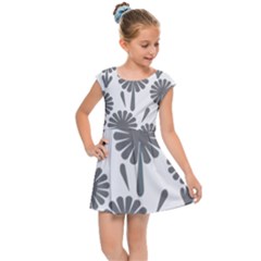 Zappwaits Flowers Black Kids  Cap Sleeve Dress by zappwaits