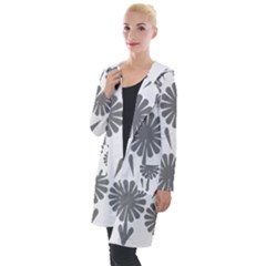 Zappwaits Flowers Black Hooded Pocket Cardigan by zappwaits