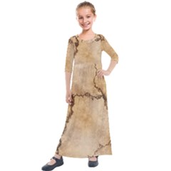 Stone Surface Stone Mass Kids  Quarter Sleeve Maxi Dress by Mariart