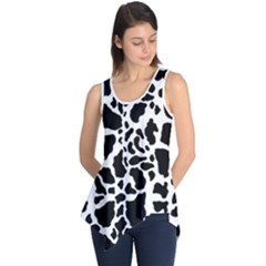 Black On White Cow Skin Sleeveless Tunic by LoolyElzayat