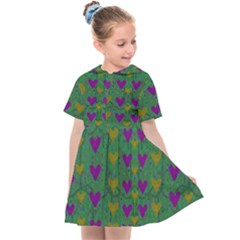 In Love With Festive Hearts Kids  Sailor Dress by pepitasart