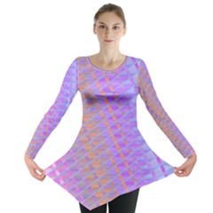 Diagonal Line Design Art Long Sleeve Tunic  by LoolyElzayat