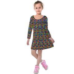 For The Love Of Soul And Mind In A Happy Mood Kids  Long Sleeve Velvet Dress by pepitasart