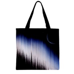 Spectrum And Moon Zipper Grocery Tote Bag by LoolyElzayat