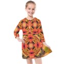 Fractals Graphic Fantasy Colorful Kids  Quarter Sleeve Shirt Dress View1