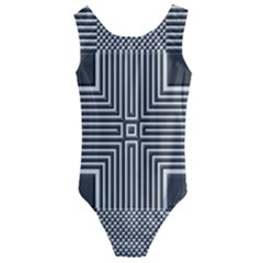 Construction Background Geometric Kids  Cut-out Back One Piece Swimsuit by Pakrebo