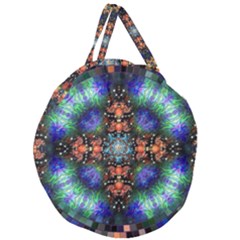 Mosaic Kaleidoscope Form Pattern Giant Round Zipper Tote by Pakrebo