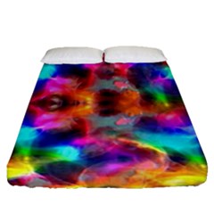 Farbenpracht Kaleidoscope Fitted Sheet (queen Size) by Pakrebo