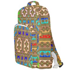 Background Image Tile Geometric Double Compartment Backpack